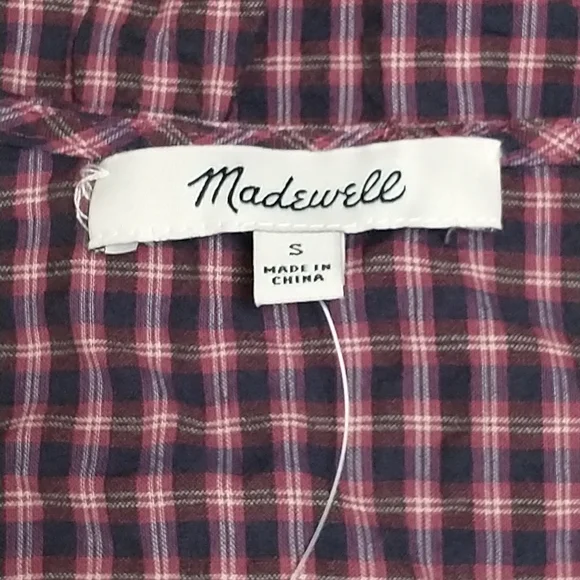 Madewell Checkered Crop Top - Picture 2 of 11